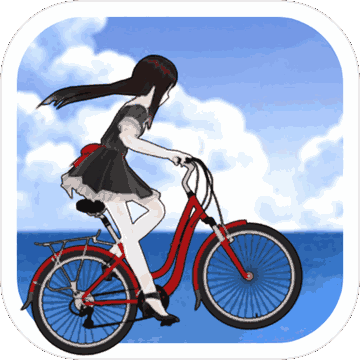 单车少女-阳光海滩